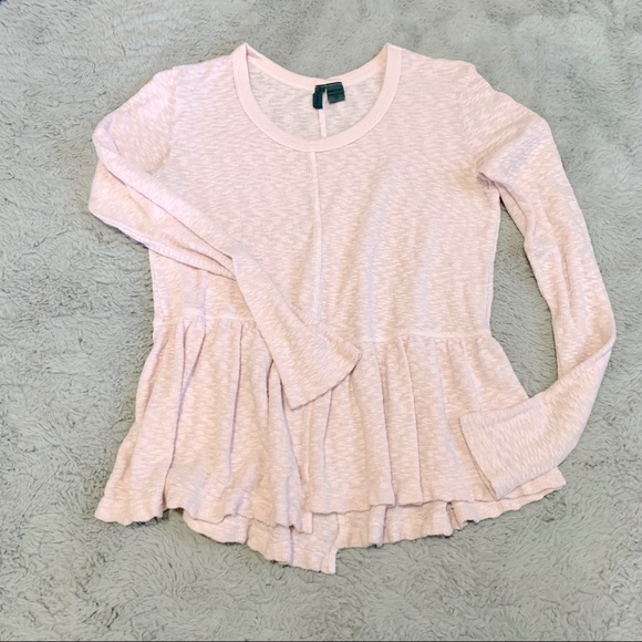 Anthropologie | Asymmetrical Dusty Pink Long Sleeve - Picture 2 of 4
